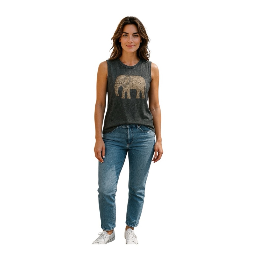 Corner Shop Marled Elephant Tank Top